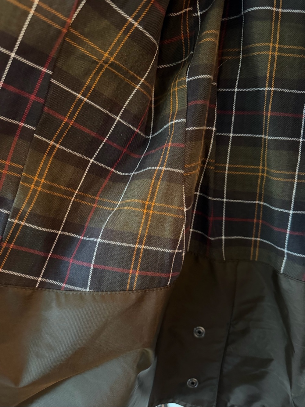 Barbour Dark Olive Waxed Field Jacket with Corduroy Collar - Picture 4 of 8